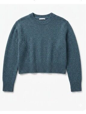 Womens Large Crewneck Cozy Sweaterp Deep Green Y2k Fall